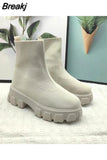 New Couple Sock Shoes Women Thick-soled Casual fly woven mesh Knitted Short Boots female Floater sneakers women