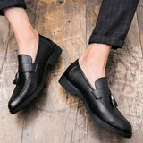 Men Tassel Loafers Leather Formal Shoes slip on Elegant Dress Shoe Simple Slip On Man Casual wedding party Shoes men