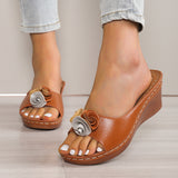 Breakj Flower Sandals Platform Platform Platform With Low Women's Slippers Wise Large Size