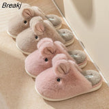 for Women Cute Animal Girls Fashion Kawaii Fluffy Winter Warm Slippers Woman Cartoon Rabbit House Slippers Funny