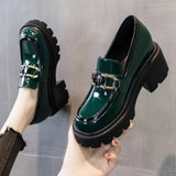 Style Chunky Platform Women Pumps 2023 Spring Women Patent Leather High Heel Shoes Autumn Vintage Office Female