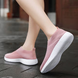 Women Vulcanized Shoes High Quality Women Sneakers Slip On Flats Shoes Women Loafers Plus Size 42 Walking