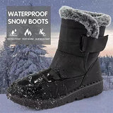 New Waterproof Snow Boots Woman Rabbit Fur Non Slip Winter Padded Boots Women Platform Keep Warm Ankle Botas De Mujer
