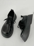 Woman Flats Clogs Platform Casual Female Sneakers Oxfords Modis All-Match British Style Dress Creepers New Leather Cross