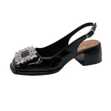 Sandals Mary Jane Shallow Mouth Comfort Shoes for Women Summer Heels Med Pointed Girls High Spring Retro Medium