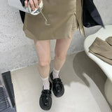 Love Shoes Women's 2024 Autumn New Style Thick Soles Heighten Minority Retro Shoes Single Shoes Are Super