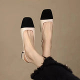 New Colorblock Splicing Shallow Mouth Fashionable and Simple Style Outwear Women's Sandals High Heel Single Shoes