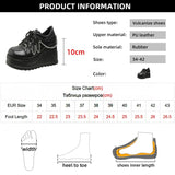 Chain Punk Gothic Shoes Woman Thick Bottom High Wedge Sneakers for Women 2023 New Black Chunky Platform Y2K Uniform