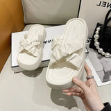 Slippers Flat Slipers Women Med Slides Fashion Platform Soft 2023 Luxury PU Rome Retro Basic House Slippers Platform