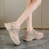 Platform Shoes for Women's Outdoor Lace-up Casual Shoes Breathable Chunky Sneakers Women Non Slip Zapatillas