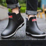 Men's Short Tube Anti-skid Car Wash Low-top Rain Boots Winter Men Rain Shoes Fishing Overshoes Rubber Shoes Kitchen Work