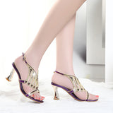 Summer, Women Wear Sandals With Skirts, Thick Heels, Elegant And Fashionable, Young Bohemian Diamond