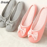 Cotton Cute Bowtie Home Women Slippers Summer Spring Indoor Shoes For Girls Ladies Female Warm House Bedroom Floor