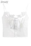 Color Lace Strap Blouse Ladies Casual 2023 Spring Elegant Sexy Crop Tops Party Slim Korean Style Fashion Vest Design