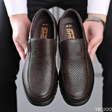 Shoes Genuine Leather Casual Shoes For Men Flat Platform Walking Shoes Outdoor Footwear Loafers Breathable