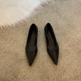 Soft! Small White Leather Shoes Women's English Low-Heeled Single Shoes Flat-Soled Pointed Shallow Work Shoes Soft