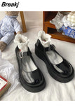Women's Shoes Platform Autumn Oxfords Female Footwear Clogs Fall Retro Leather Dress Summer Fabric Mary Janes Basic Rome
