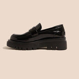 Spring Summer Platform Black Patent Leather Shoes Women's New Casual Loafer Shoes All-match Increase JK Women's