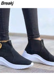 Women Sneakers Trainers Platform Shoes Slip On Woman Buckle Zapatos De Mujer Ladies Vulcanize Big