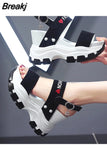 Platform Sandals Women 2023 New Summer Chunky High Heels Female Wedges Shoes for Women Fish Toe Red Sandalia
