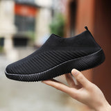 Women Vulcanized Shoes High Quality Women Sneakers Slip On Flats Shoes Women Loafers Plus Size 42 Walking