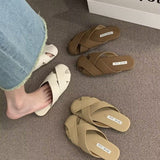 Toe Half Slippers for Women 2023 New Summer Fashionable Outdoor All-Matching Slip-on Lazy Sandal Without Heel Lady