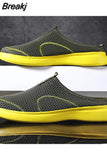 Men Slippers Mesh Air Summer Shoes Man Outdoor Sandals Breathable Mules Super Light Male Slipper Non-slip Flats 48 for