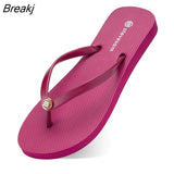 New Summer New Clip Toe Slippers Fashion Outdoor Flat Beach Sandals Female Anti-slip Casual Flip Flops Pantuflas De