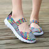 for Women Summer Weave Breathable handmade Shoes Light Flats Nursing Shoes Woman Sandals Handmade Woven Casual Mother