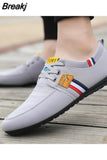 Men Casual Shoes Brand Breathable British Mens Sneakers 2023 Fashion Lace Up Soft Flats Driving Shoes all match peas