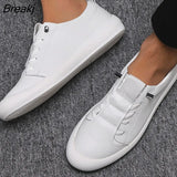 Genuine Leather Shoes Men Sneakers Casual Male Footwear Fashion Brand White Shoes Mens Cow Leather White Sneakers