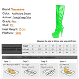 Pop Candy Color Mid-Calf Boots Side Zipper Waterproof Platform Stiletto Pumps Spring And Autumn Pole Dance Shoes