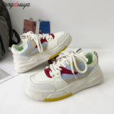 Fashion Womens Sports Shoes Street Student Casual Platform Sneakers Harajuku Comfortable Lace Up Ladies Running