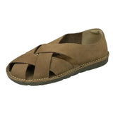 Retro Soft Closed Toe Sandals For Women Luxury Sandals Summer Slip On Summer Beach Sandals Genuine Leather Ladies