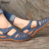 Women Sandals Summer Ladies Comfortable Round Toe Ankle Hollow Sandals Female Soft Sole Shoes Drop shipping Plus Size