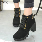 Women Boots 2022 Autumn Winter Boots Female Shoes Brand Ladies Ankle Boots Heels Shoes Woman Suede Leather
