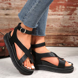 Women's Elevation Platform Sandals, Casual Flat Comfortable Front and Back Strap Beach
