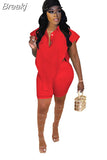 Sexy Hollow Two Piece Set 2023 Summer Tracksuit Women Side Hollw Out Lapel Shirt + Bodycon Shorts Club Matching