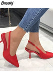 Elegant Women High Heels Lady Slingback Mules Sexy Thin Heels Party Luxury Wedding Shoes Women's Sandals 2023