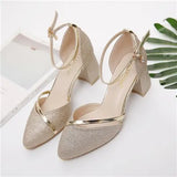 Dama Women Fashion High Quality Silver Wedding High Heel Shoes Female Golden Party Night Club Pumps for Spring