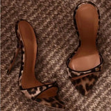 Horsehair Slippers Women Shoes Super-high Heel Stiletto Sandals Party Runway Pointed Peep Toe Women's Sandals Big Size