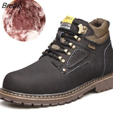 Leather Autumn Winter Boots 2022 Men Winter Shoes Warm Plush for Cold Winter Military Boots Ankle Botas Men's Boots