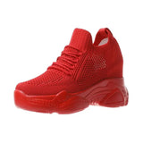Women's Shoes Hidden Heels Platform Sneakers Women Breathable Air Mesh Wedge Sock Shoes Woman Casual Shoes Zapatos De
