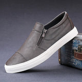 Men Shoes Casual Slip On Men Loafers fashion outdoor Men Flats zips Moccasins Shoes men Handmade shoes man