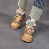 Breakj Leisure Snow Boots Women Double Zipper Wool Short Boots Warm Plus Velvet Martin Boots Thick Cotton