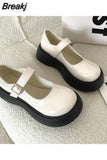 Women's Shoes Platform Autumn Oxfords Female Footwear Clogs Fall Retro Leather Dress Summer Fabric Mary Janes Basic Rome
