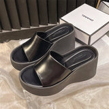 Sandals For Women Fashion Sexy Open Toe Wedges Slippers Outdoor Chunky Slipper Women's Summer Fish Mouth Slippers