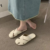 Toe Half Slippers for Women 2023 New Summer Fashionable Outdoor All-Matching Slip-on Lazy Sandal Without Heel Lady