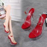 Wedding Shoes New Women 2023 High Night Club Sandals Crystal Bottom Waterproof Wedding Shoes Steel Tube Dancing