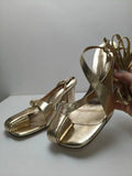 Breakj New Show Baotou Round Head Thick With High Heel Cross Strap Large Size Hollow Toe Sandals Women's